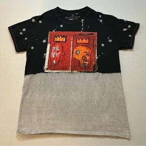 Basquiat Graphic Tee Bleach Dye Small